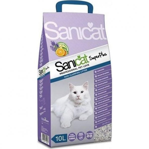 SaniCat Super Plus Lavanta ve Portakallı Doğal Kedi Kumu 10 Lt