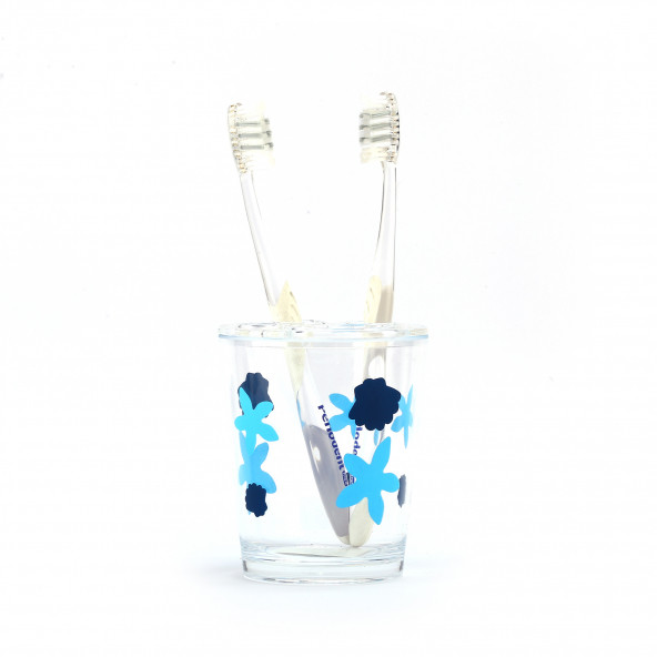 611150D1 DİŞ FIRÇALIK BENEKLİ DESEN AKRİLİK 8X8X9CM 350ML - Resim 4