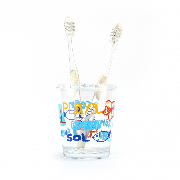 RF2743-7285 DİŞ FIRÇALIK DENİZ DESEN AKRİLİK 8X8X9CM 350ML - 4