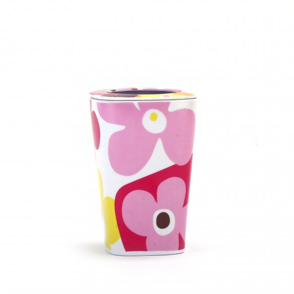 HK5009KP1 DİŞ FIRÇALIK KIRMIZI PAPATYA MELAMİN 7X7X11CM - Resim 2