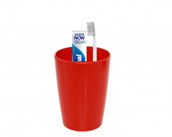 HK50248A3 DİŞ FIRÇALIK VE  MACUN KABİ KIRMIZI MELAMİN 8X8X11CM 400ML - 4