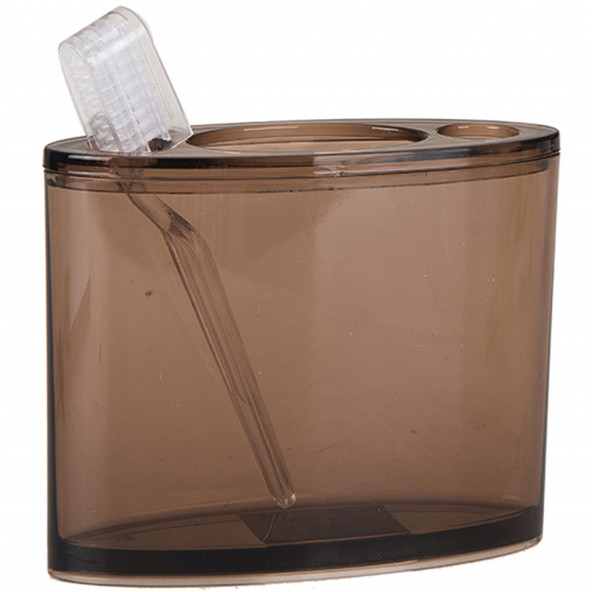 71088TX-0002 DİŞ FIRÇALIK OVAL KAHVERENGİ AKRİLİK 13X5X10CM - Resim 3