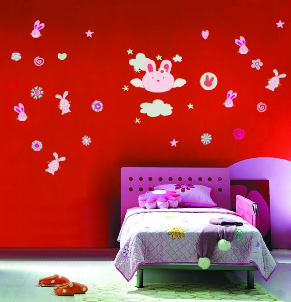 XFG112 DUVAR SÜSÜ TAVŞAN DESENLİ PVC 70X50X0''5CM - 2