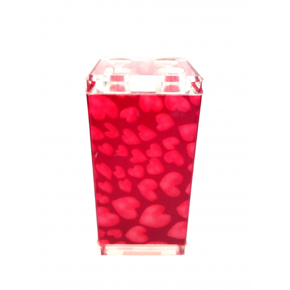 70317 DİŞ FIRÇALIK KALPLİ AKRİLİK 6X6X12CM - Resim 3