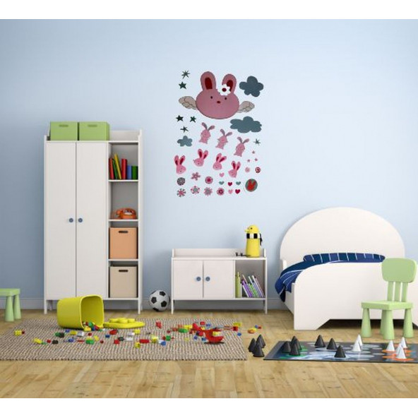 XFG112 DUVAR SÜSÜ TAVŞAN DESENLİ PVC 70X50X0''5CM - 3