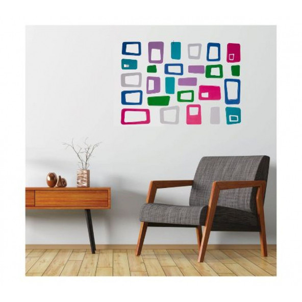 XFG011 DUVAR SÜSÜ RENKLİ KARELİ PVC 48X33X0''5CM - 3