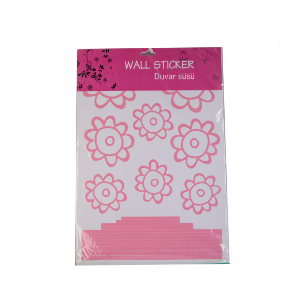 XFG029 DUVAR SÜSÜ PEMBE PAPATYALI ŞEFFAF FİLMLİ PVC 48X33X0''5CM - 5