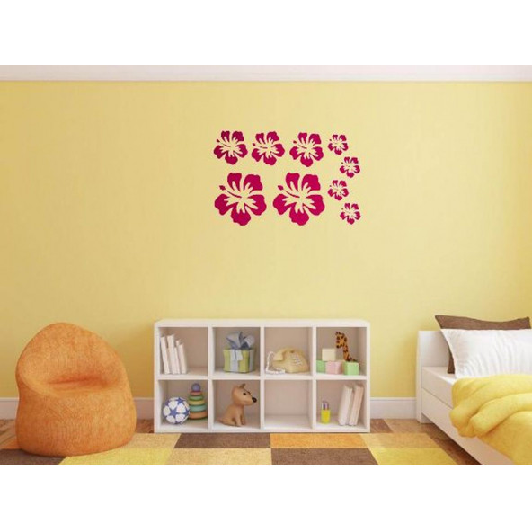 XFG028 DUVAR SÜSÜ PEMBE ÇİÇEKLİ ŞEFFAF FİLMLİ PVC 48X33X0''5CM - 5