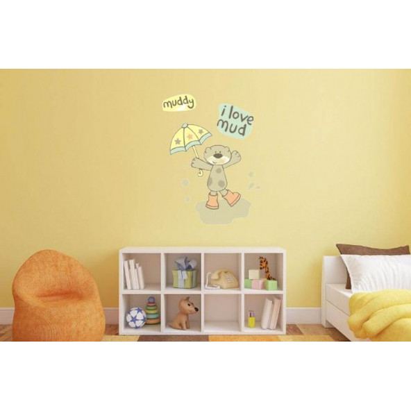XFG121 DUVAR SÜSÜ ÇAMURLU AYI DESENLİ PVC 70X50X0''5CM - 4