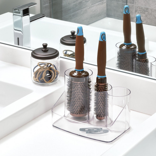 30920ES SAÇ FIRÇALARI VE TAKI ORGANİZER ŞEFFAF 20X14X13CM - 5