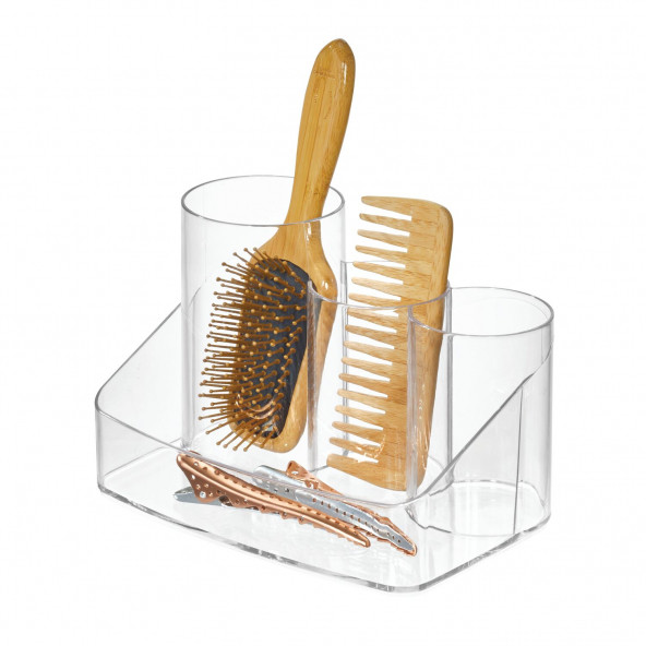 30920ES SAÇ FIRÇALARI VE TAKI ORGANİZER ŞEFFAF 20X14X13CM - 6