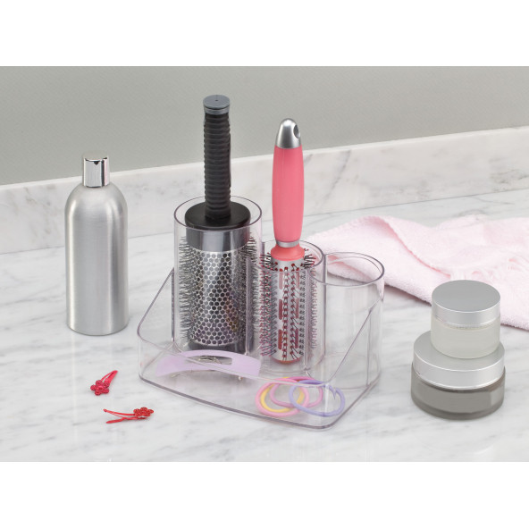 30920ES SAÇ FIRÇALARI VE TAKI ORGANİZER ŞEFFAF 20X14X13CM - 7