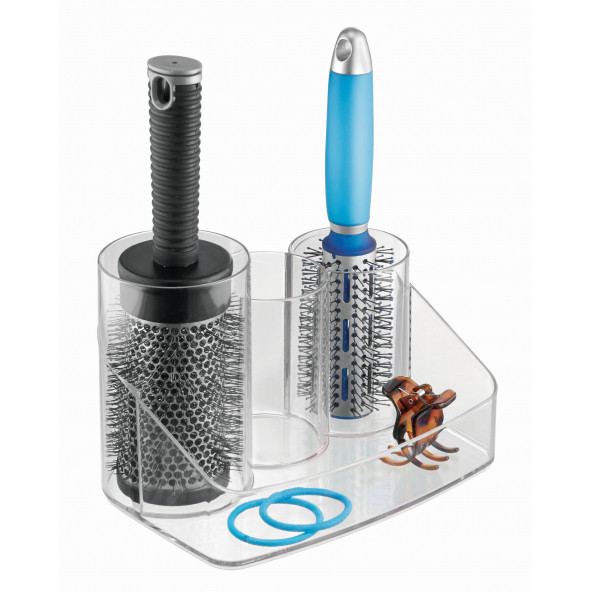 30920ES SAÇ FIRÇALARI VE TAKI ORGANİZER ŞEFFAF 20X14X13CM - 8