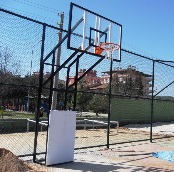 Adelinspor Diomond Basketbol Potası Sabit 4 Direk 15mm Cam Panya - 4