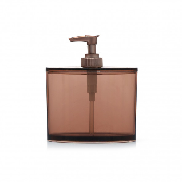 71086TX-0002 OVAL SIVI SABUNLUK KAHVERENGİ AKRİLİK 13X5X16CM 350ML - 2