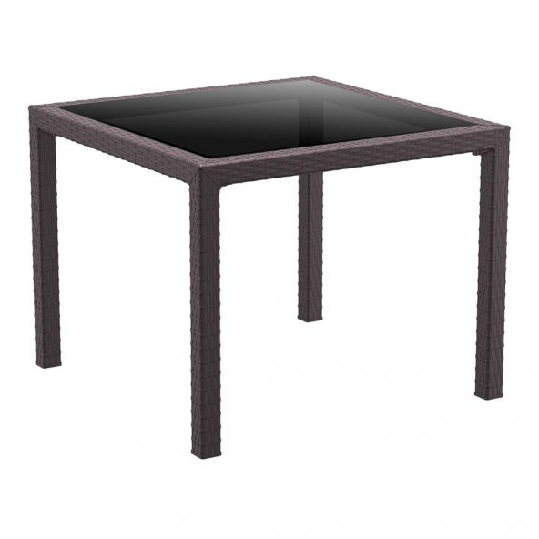 Siesta Baliza Rattan 4 Sandalyeli Kare Camlı Bahçe Masa Takımı - 3