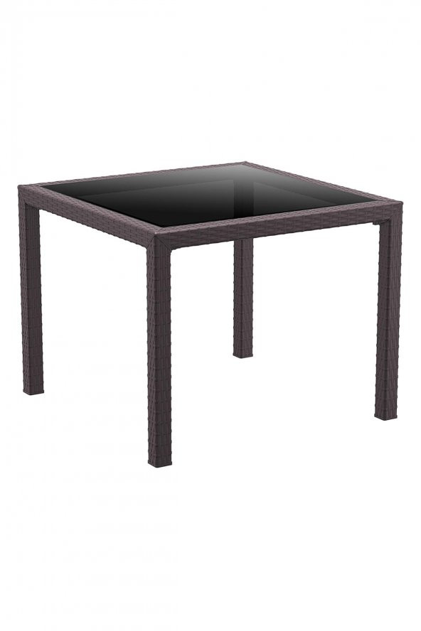 Siesta Baliza Rattan 4 Sandalyeli Kare Camlı Bahçe Masa Takımı - 12
