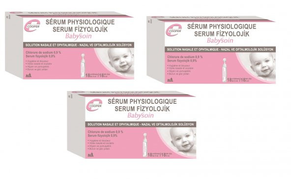 Babysoin Serum Fizyolojik 5 ml - 54 Ampul - 3 PAKET SKT10/2019