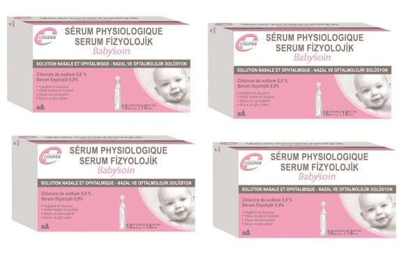 Babysoin Serum Fizyolojik 5 ml - 72 Ampul - 4 PAKET SKT10/2019
