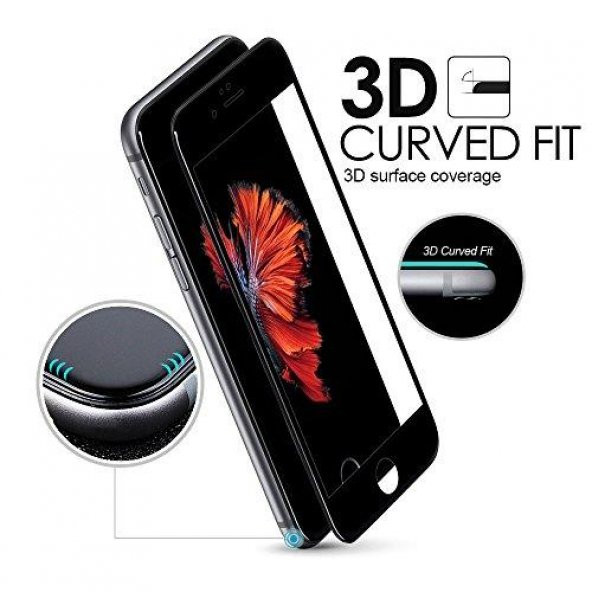 iPhone 7 Plus 3D Tam Kavisli Kırılmaz Cam Ekran Koruyucu