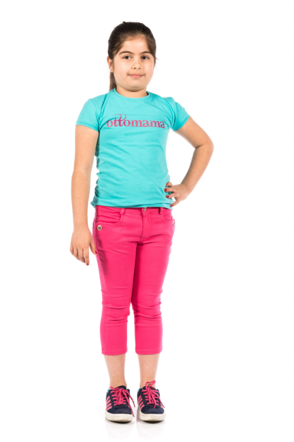 Ottomama Kız Çocuk Basic Kapri Nar Renk