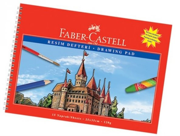 Faber-Castell Karton Kapak Resim Defteri 25x35 cm, 15 Yaprak