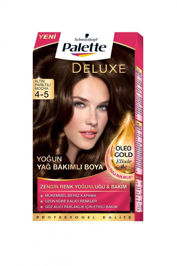 Palette Deluxe Kit Saç Boyası  4-5 Altın Parıltılı Mocha