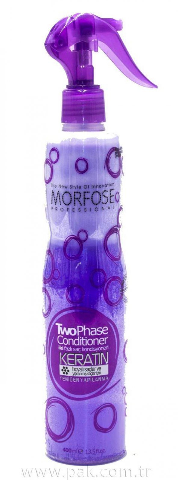 Morfose İki Fazlı Fön Suyu Sıvı Saç Kremi 400ml Keratinli Zarar Görmüş Saçlar