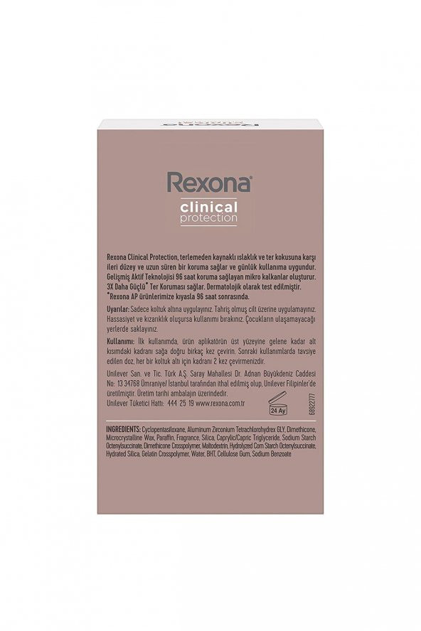 Rexona Clinical Prtoection Stick Deodorant 45ml Shower Clean - Resim 5