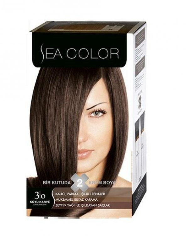 Sea Color 2li Krem Saç Boyası  3/0 Koyu Kahve