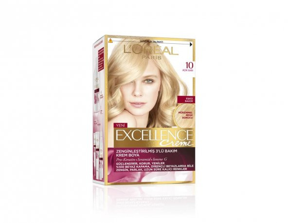 Loreal Excellence Creme Saç Boyası 10 Açık Sarı