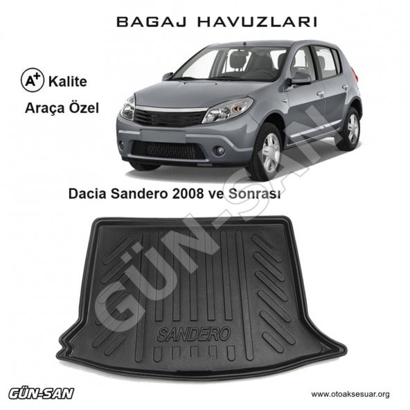 Dacia Sandero 3D Bagaj Havuzu 2008 ve Sonrası
