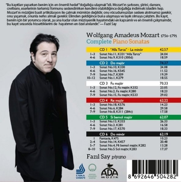 FAZIL SAY - MOZART COMPLETE PIANO SONATAS (6 CD) - 2