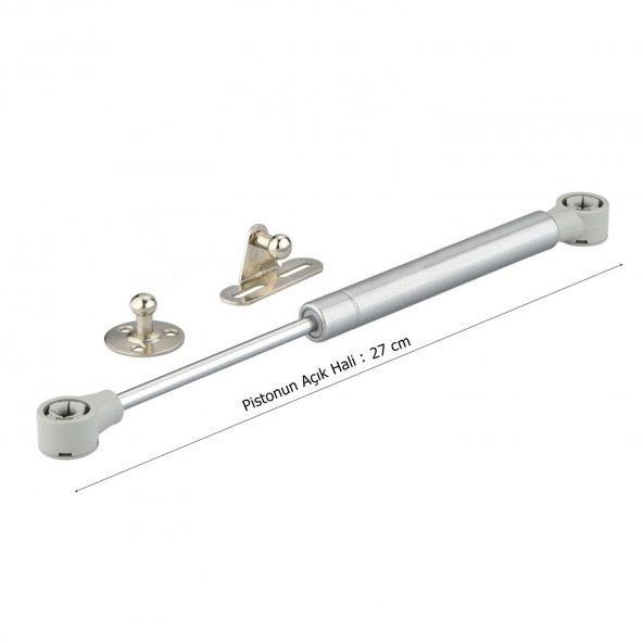 Gazlı Amortisör Piston 100 N Kalkar Dolap Kapakları için 27 cm Gri - 2