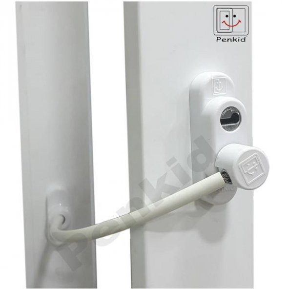 Penkid Çelik Halatlı Kablolu Pvc Pencere Çocuk Emniyet Kilidi Beyaz - 2