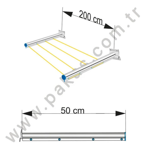 Pakas Balkon Çamaşır Kurutma Askısı Kurutmalık Duvara Monte - 2