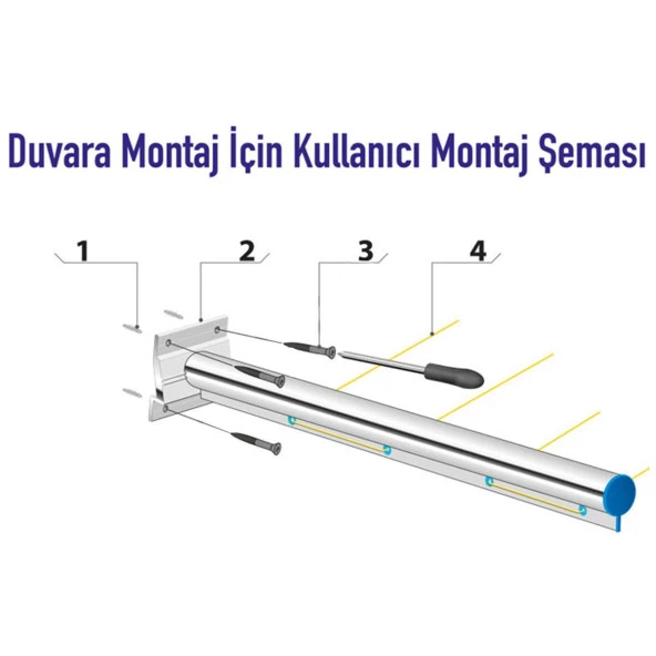 Pakas Balkon Çamaşır Kurutma Askısı Kurutmalık Duvara Monte - 4