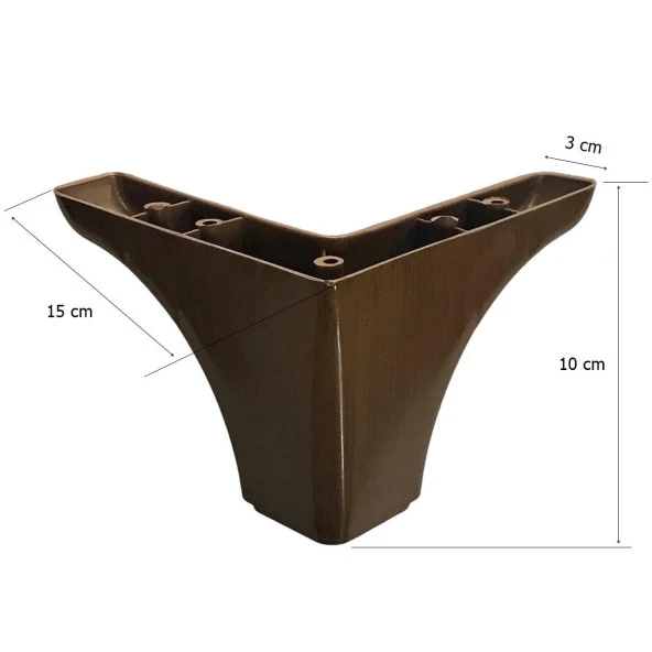 Ilgaz Bellona Mobilya Ayak Koltuk Çekyat Ayağı 10 cm Kahverengi - 4