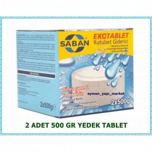 Saban Nem Alıcı Yedek Tablet 2 Adet 500 gr Naturel ( Kokusuz ) - 3