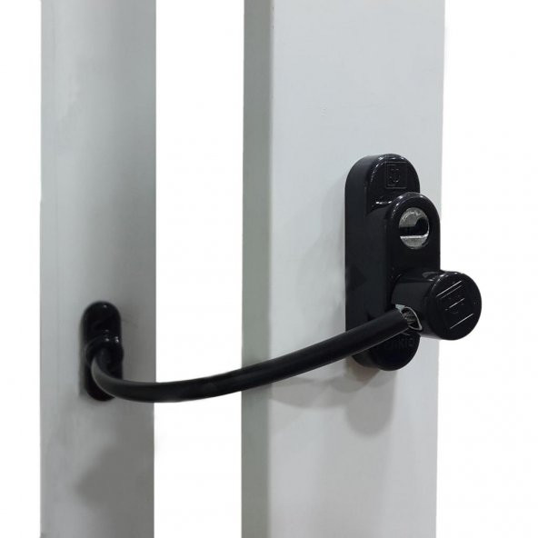 3 Adet Penkid Çelik Halatlı Pvc Pencere Çocuk Emniyet Kilidi Beyaz - 3