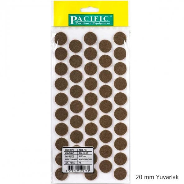 5 Adet Pacific Zemin Koruyucu Yapışkan Yuvarlak Keçe 20 mm - 2