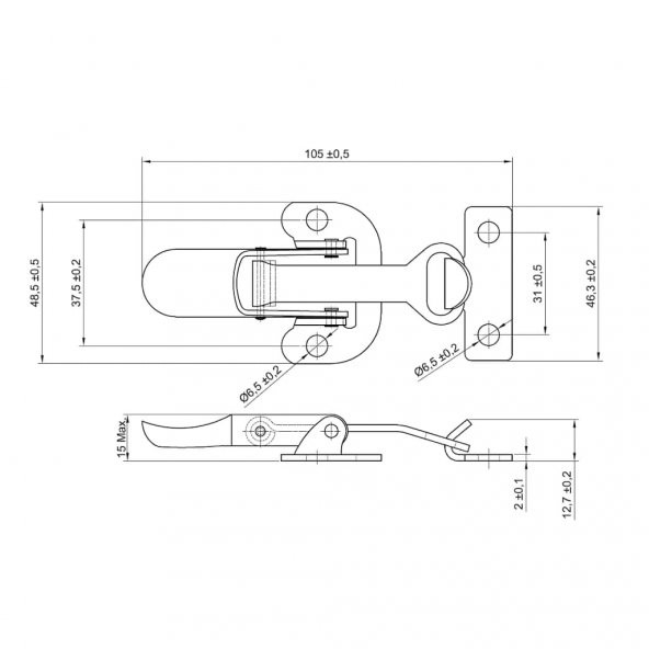 Kaput Gergi Mandalı Kovan Kilidi Sandık Klipsi 41-001 - 2