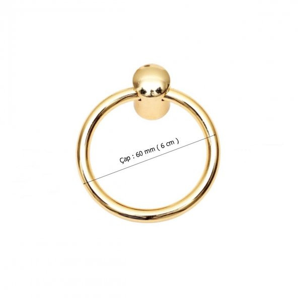 Halka Sarkaç Mat Siyah Tek Vidalı Mobilya Kulp Düğme - 4