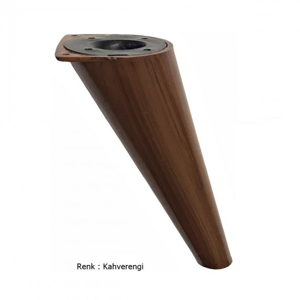 Retro Açılı Konik Plastik Mobilya Ayak Koltuk Ayağı 15 cm Ceviz - 3