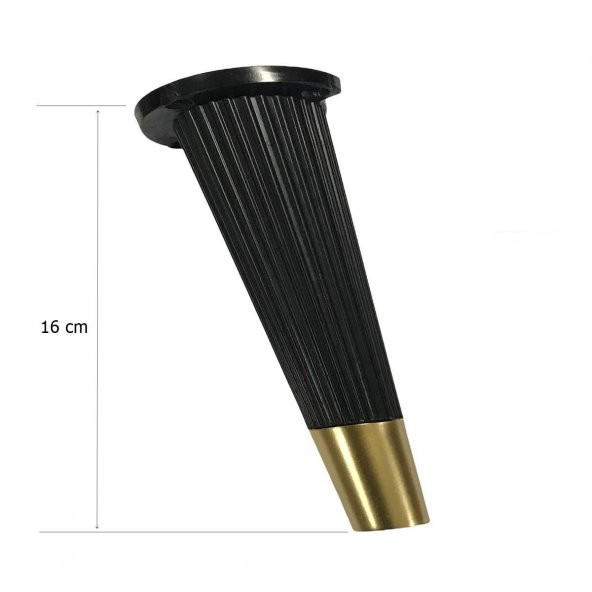 Stil Açılı Konik Plastik Mobilya Ayak Siyah Altın 16 cm Koltuk Ayağı - 2