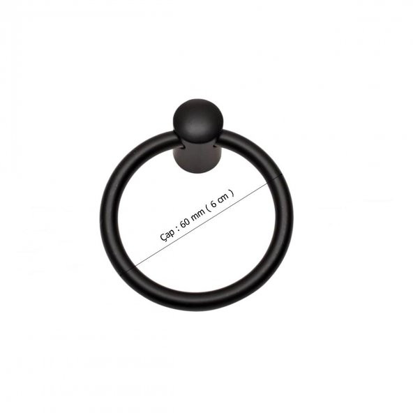 Halka Sarkaç Mat Siyah Tek Vidalı Mobilya Kulp Düğme - 2