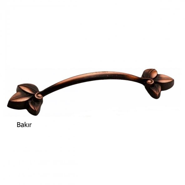 Defne 96 mm Bakır Çiçekli Mobilya Dolap Kulp - 2