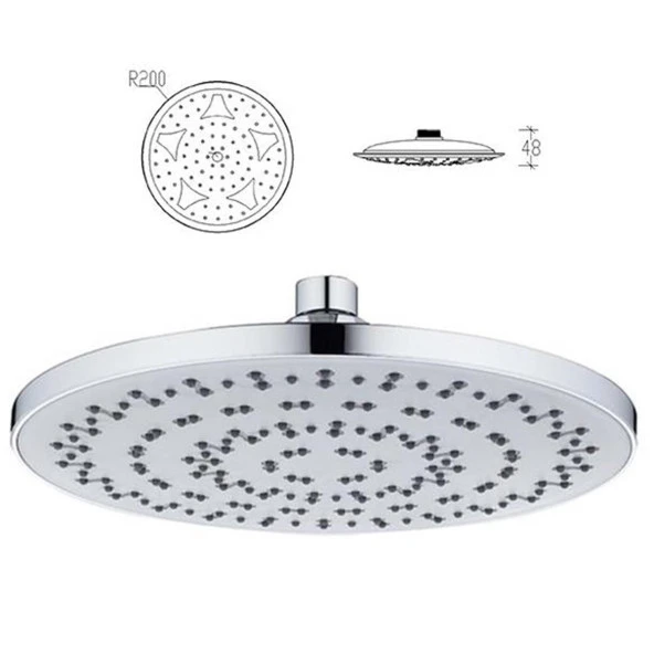 Tema Tondo Banyo Tepe Duş Başlığı Başlık Kireç Kırıcılı Sistem