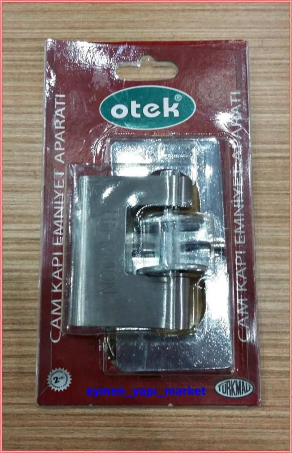 Otek Cam Kapı Emniyet Aparatı Çelik Asma Kilit ile Birlikte - 2