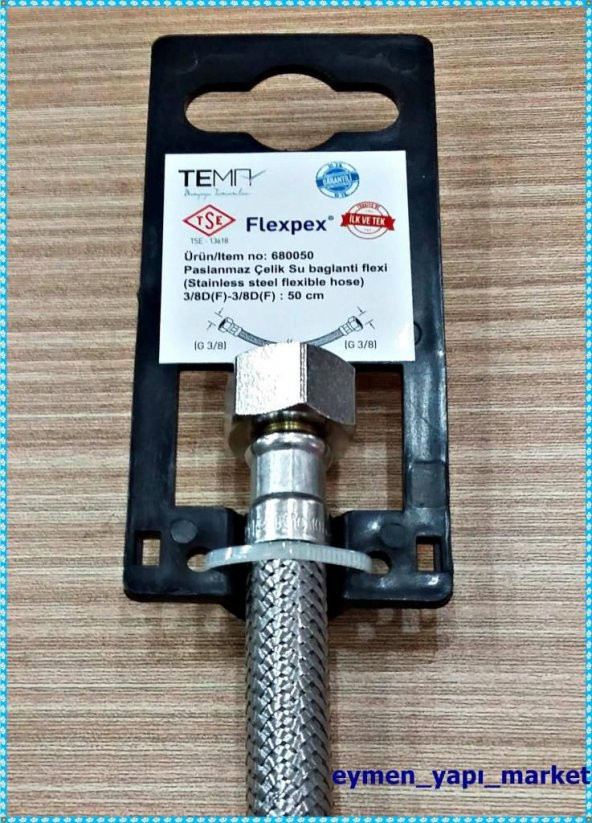 Tema Çelik Flex Su Flexi 10 Yıl Garantili TSE Belgeli 3/8-3/8 - 3